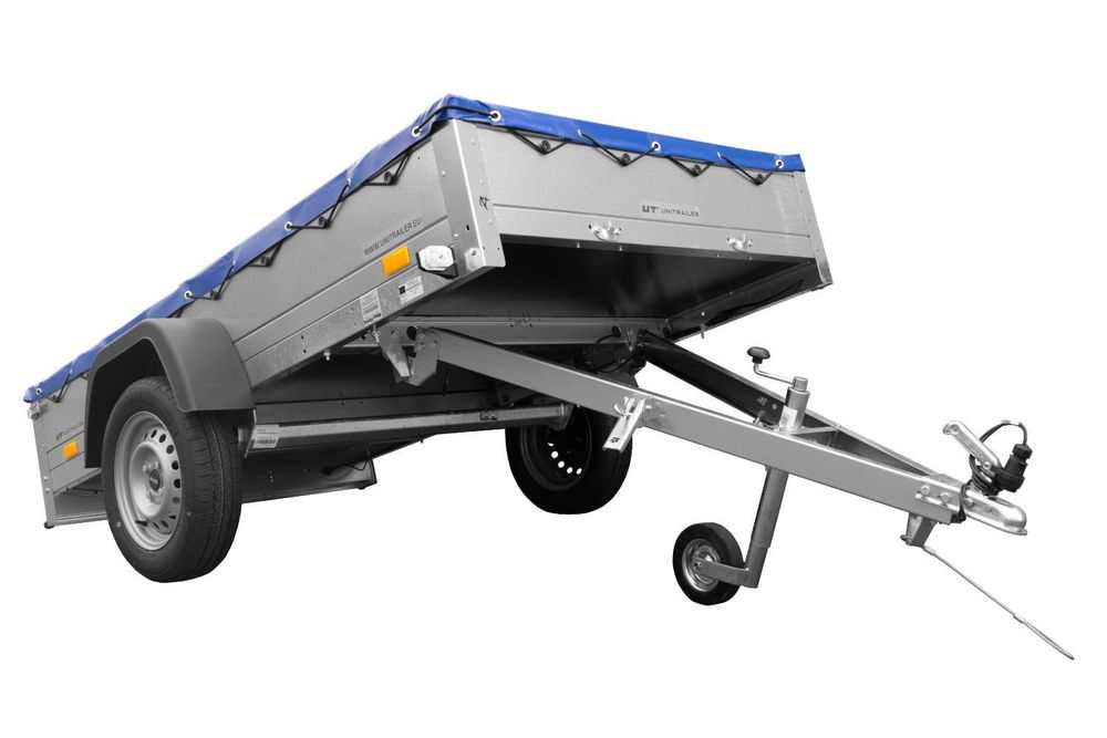 Stahl Anhänger mit Plane 750 kg GARDEN TRAILER 230 KIPP [mit Flachplane und Stützrad]