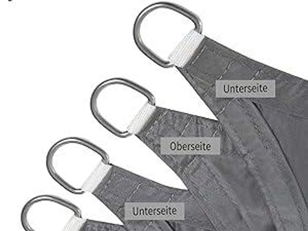 WOLTU Sonnensegel Rechteck 4x5m Grau wasserabweisend Sonnenschutz Polyester Windschutz mit UV Schutz für Garten Terrasse Camping