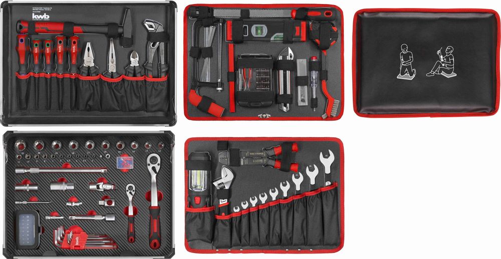 kwb Werkzeug-Koffer Trolley  inkl. Werkzeug-Set, 175 -teilig, gefüllt, robust