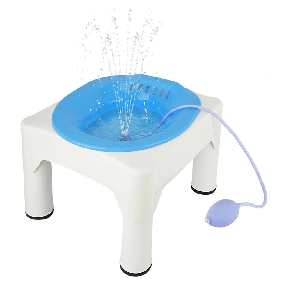 Juksun Sitzbadewanne Sitzbad Hämorrhoiden Pflegebecken Postpartum-Badewanne Waschbecken 40x37.5x30cm mit Duschball für Schwangere und Pflege