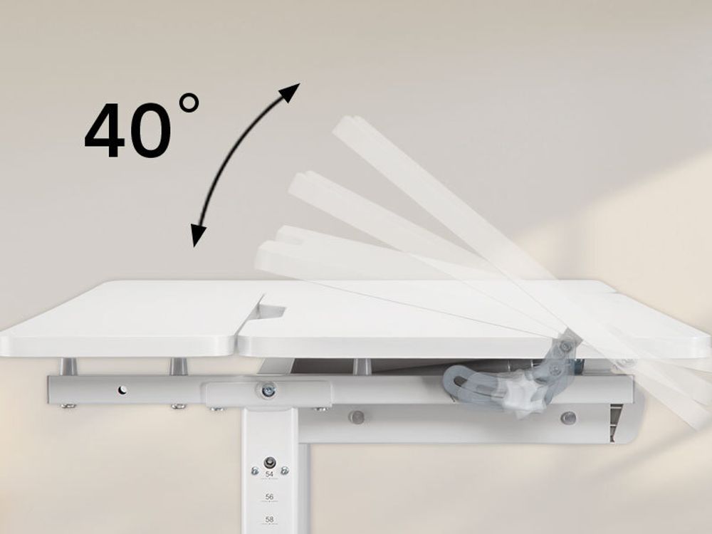 Toboli Kinderschreibtisch verstellbar 100 x 60 cm, mitwachsender Schreibtisch für Kinder neigungs-/höhenverstellbar mit Schublade