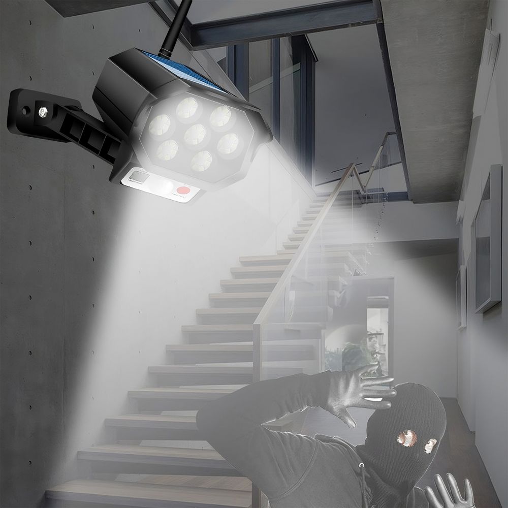 Kamera Attrappe Solar mit LED Licht Dummy Alarm Überwachung Fake Überwachungskamera Innen und Außen Alarmanlage Schwarz Retoo