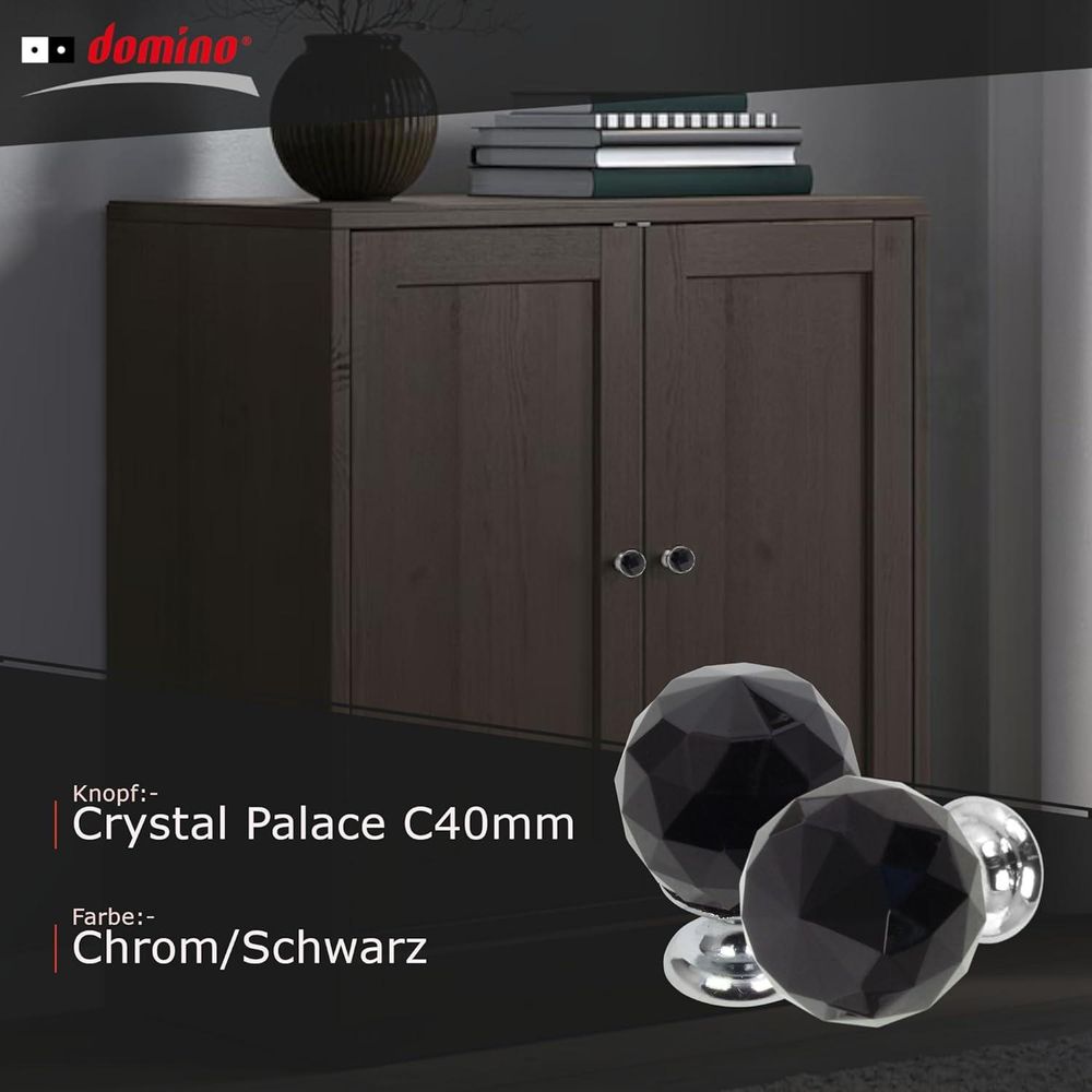 Domino Elegante Crystal Palace Möbelknopf 30mm in Gold & Weiß |Kristallknöpfe, Robustes Glas-Design |Möbelknöpfe | Glamouröser Stil | Perfekt für Schränke und Kommoden| 6 Stück