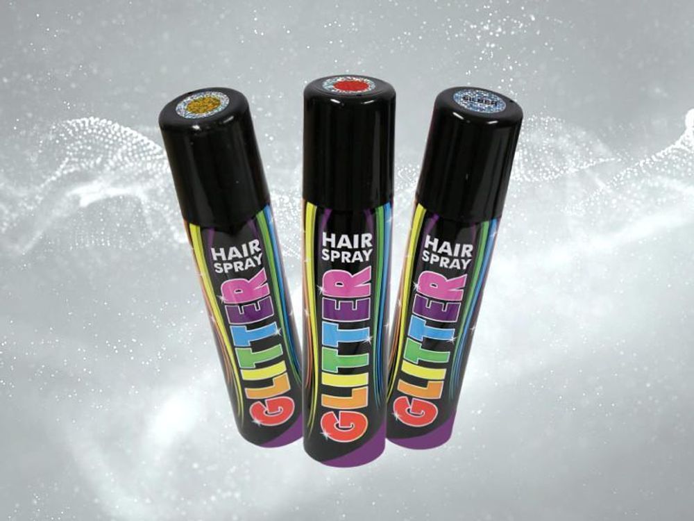 Haarspray Glitter in verschiedenen Farben buntes Haarspray mit Glitzer Haarschmuck farbig (Gold)