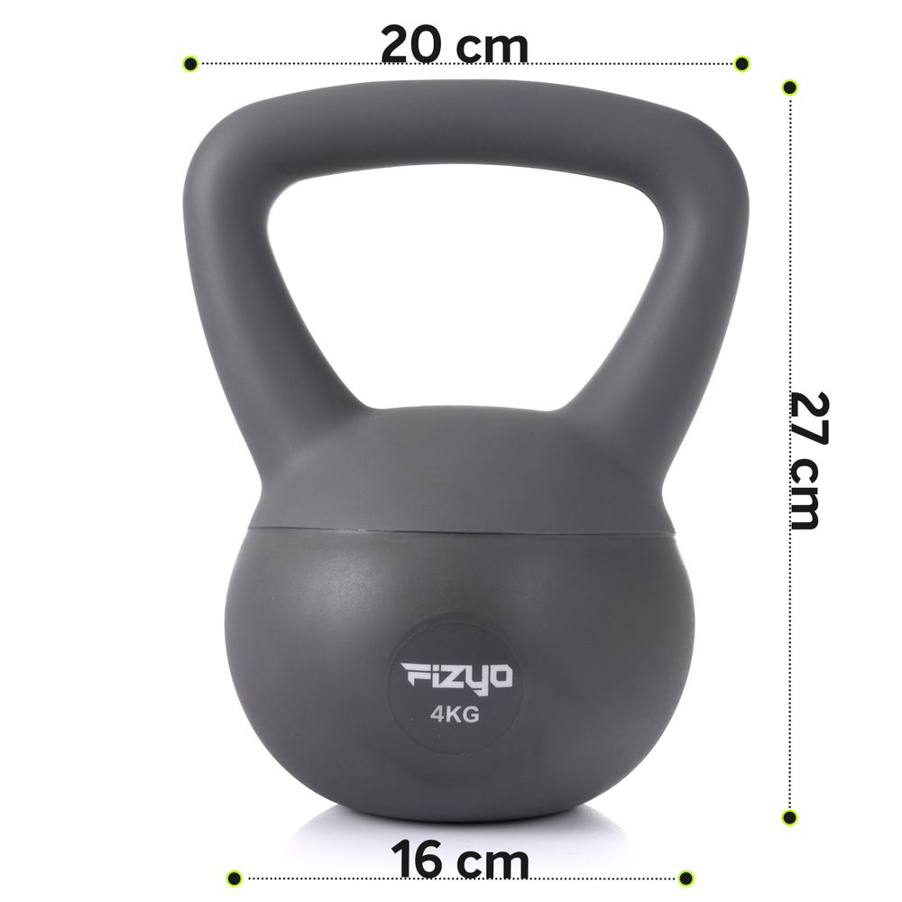 Produktfoto auf weißem Hintergrund weicher Kettlebell FIZYO Hantel Gewicht