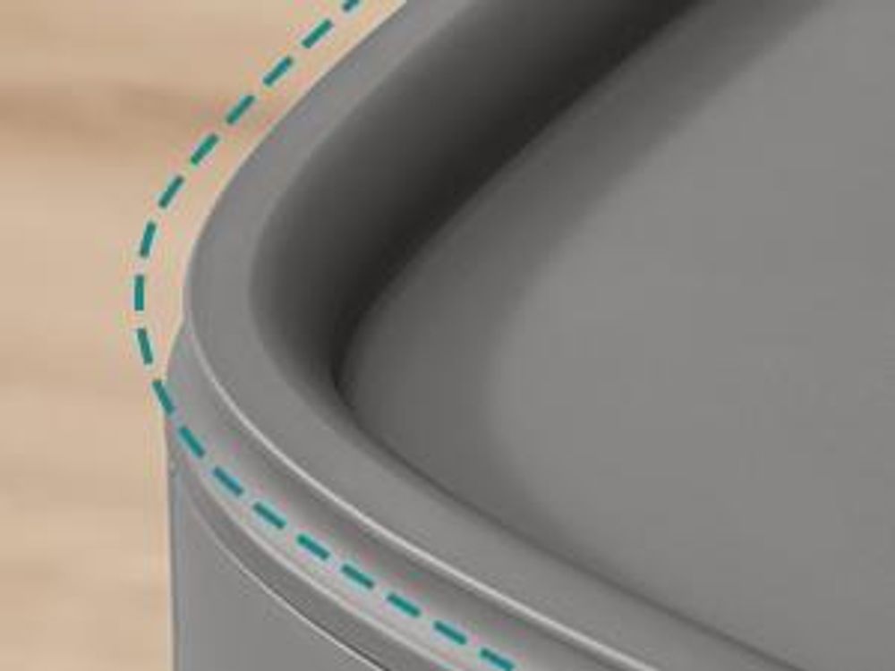 SONGMICS Wäschekorb Plastik, 75 L Wäschesammler, Wäschebox mit Deckel, schmale Wäschetonne für Bad, Waschküche, dunkelgrau