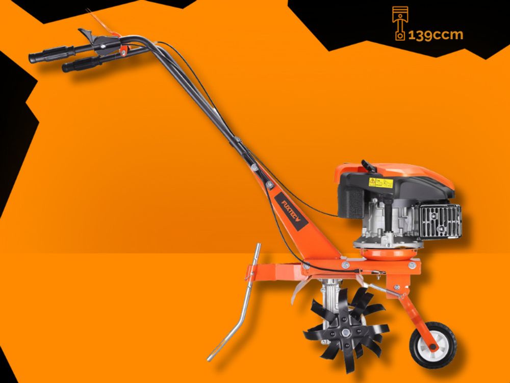 FUXTEC Ackerfräse FX-AF1139-SET - 36-66cm Breite | 4-Takt | 139ccm | 33,6kg | 1,2L | 2,2kw | Easy-Starter