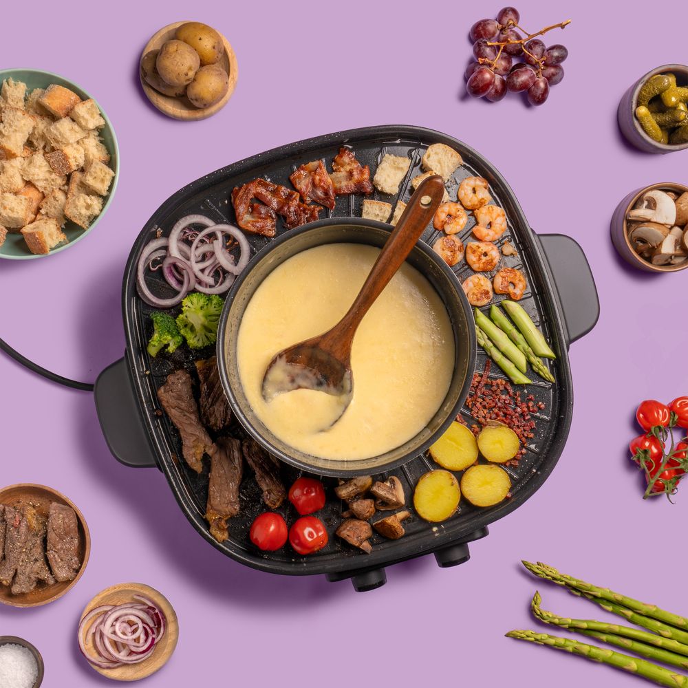 REISHUNGER Elektrischer Hot Pot mit Grillfunktion – für 2-4 Personen – 2 Liter Füllvolumen – Hot Pot mit Deckel