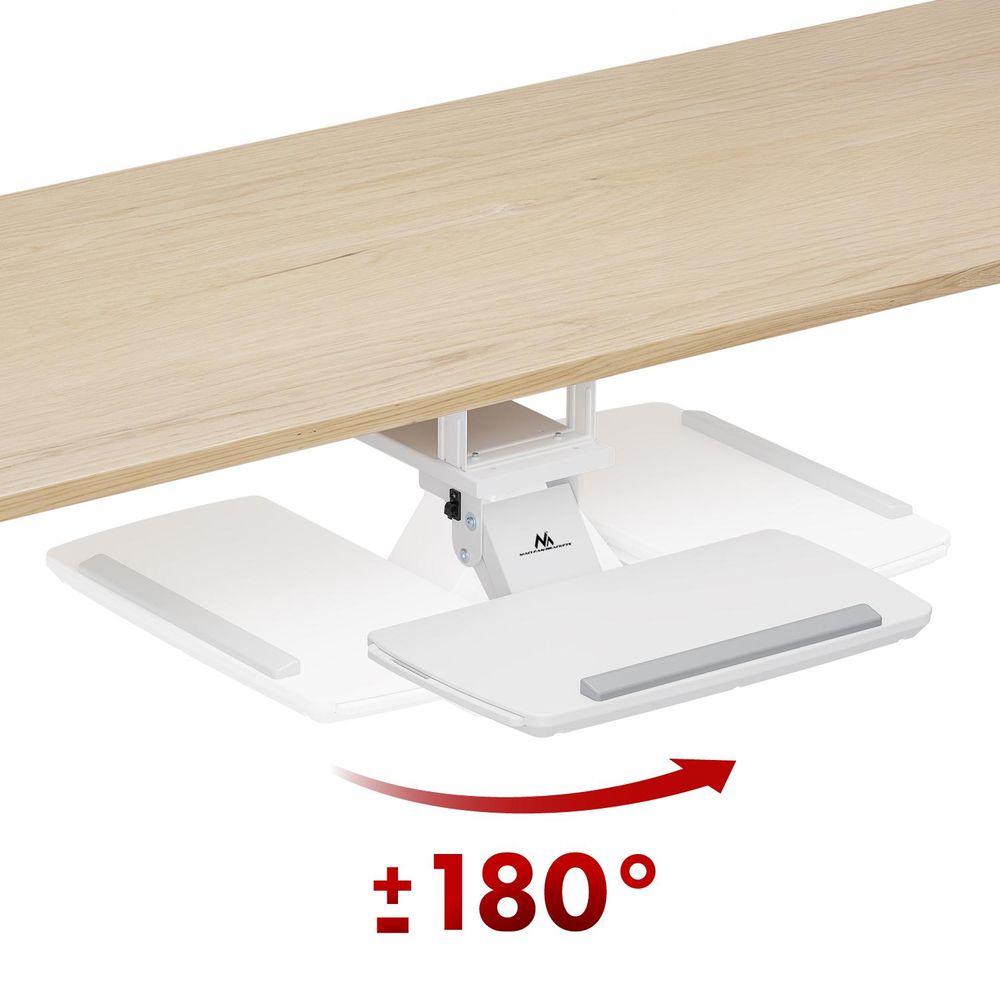 Maclean Untertisch-Tastaturablage verstellbar max. 5kg weiß MC-156 W