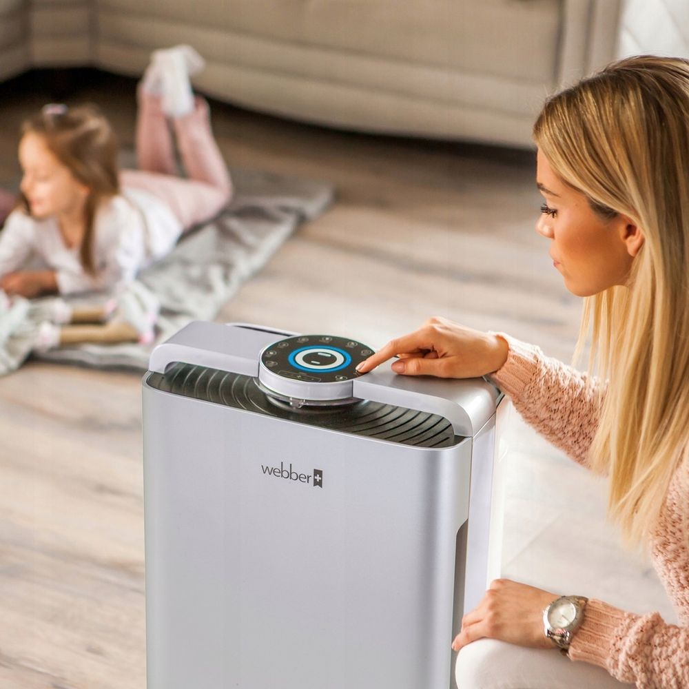 Luftreiniger & Luftbefeuchter Webber AP9700 WiFi SILBER – Intelligente Luftqualitätskontrolle
