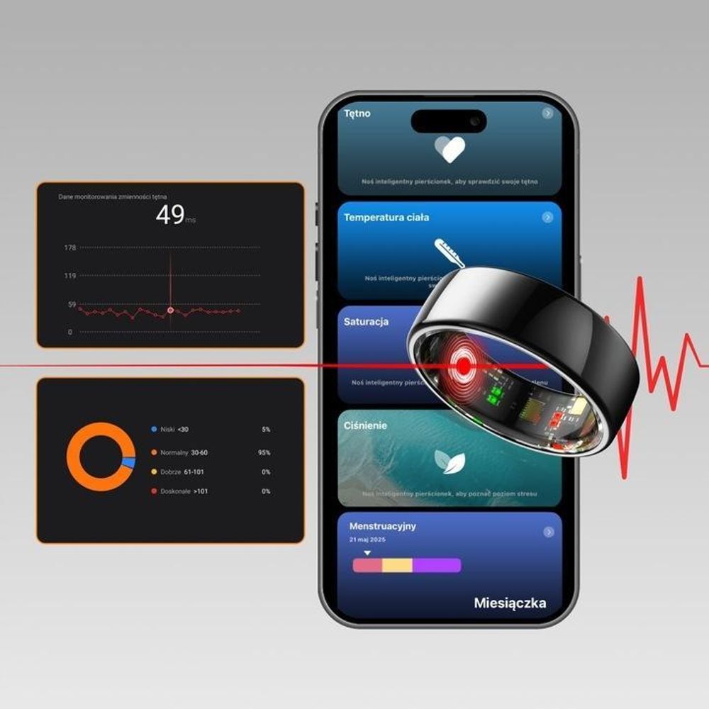 Forever Smartring Astral SR-100 Schwarz Größe 13