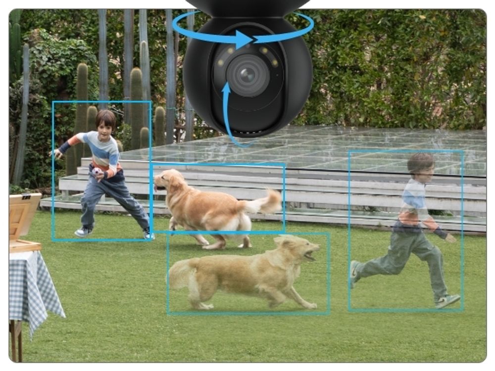 Reolink E1 Outdoor, 2K+ 5MP PTZ 2.4/5G WiFi Überwachungskamera Außen, Personen-/Fahrzeug-/Tiererkennung, Auto-Tracking, Zoom, Farbnachtsicht, Schwarz