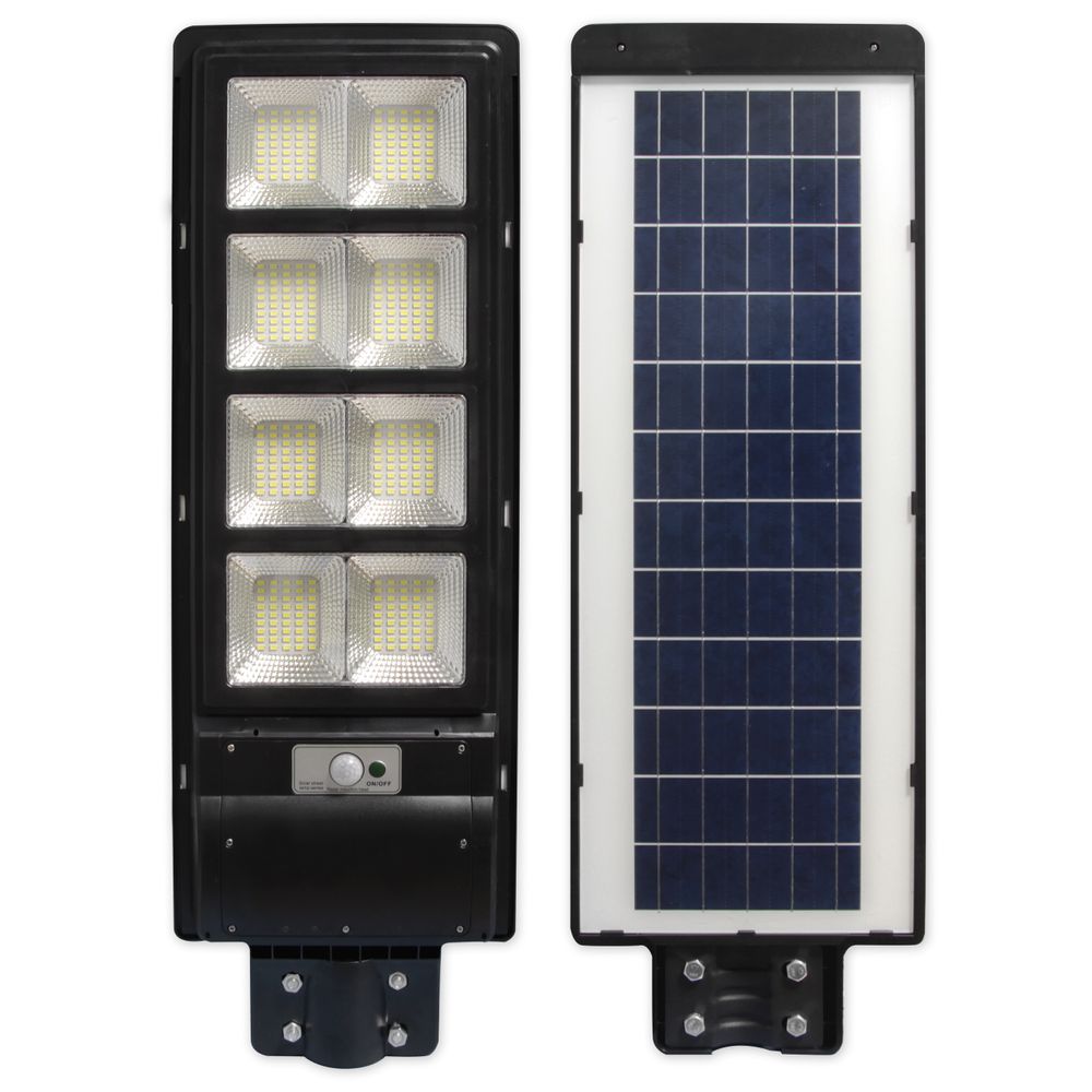 Energieeffiziente Straßenlampe, 100% Solarstrom, Solarmodul und LED-Beleuchtung.
