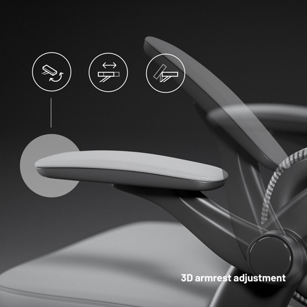 Diablo V-Light Bürostuhl Ergonomisch Schreibtischstuhl 3D Armlehnen Integrierte Lendenwirbelstütze Belastbar bis 110 kg Grau