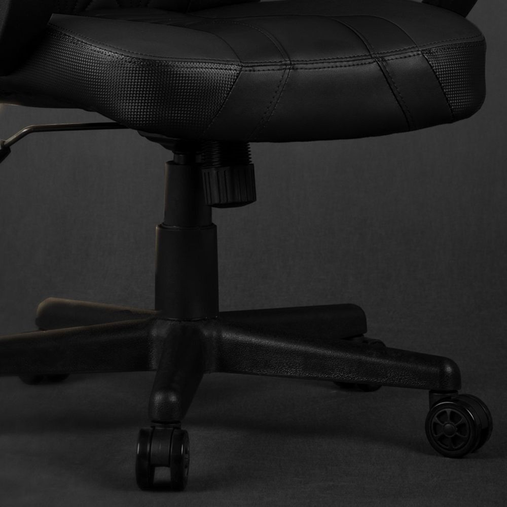 SENSE7 Prism Gaming Stuhl Kunstleder Schwarz - Ergonomischer Bürostuhl PC Schreibtischstuhl Zockerstuhl Wippfunktion Gamer Stuhl 120 kg