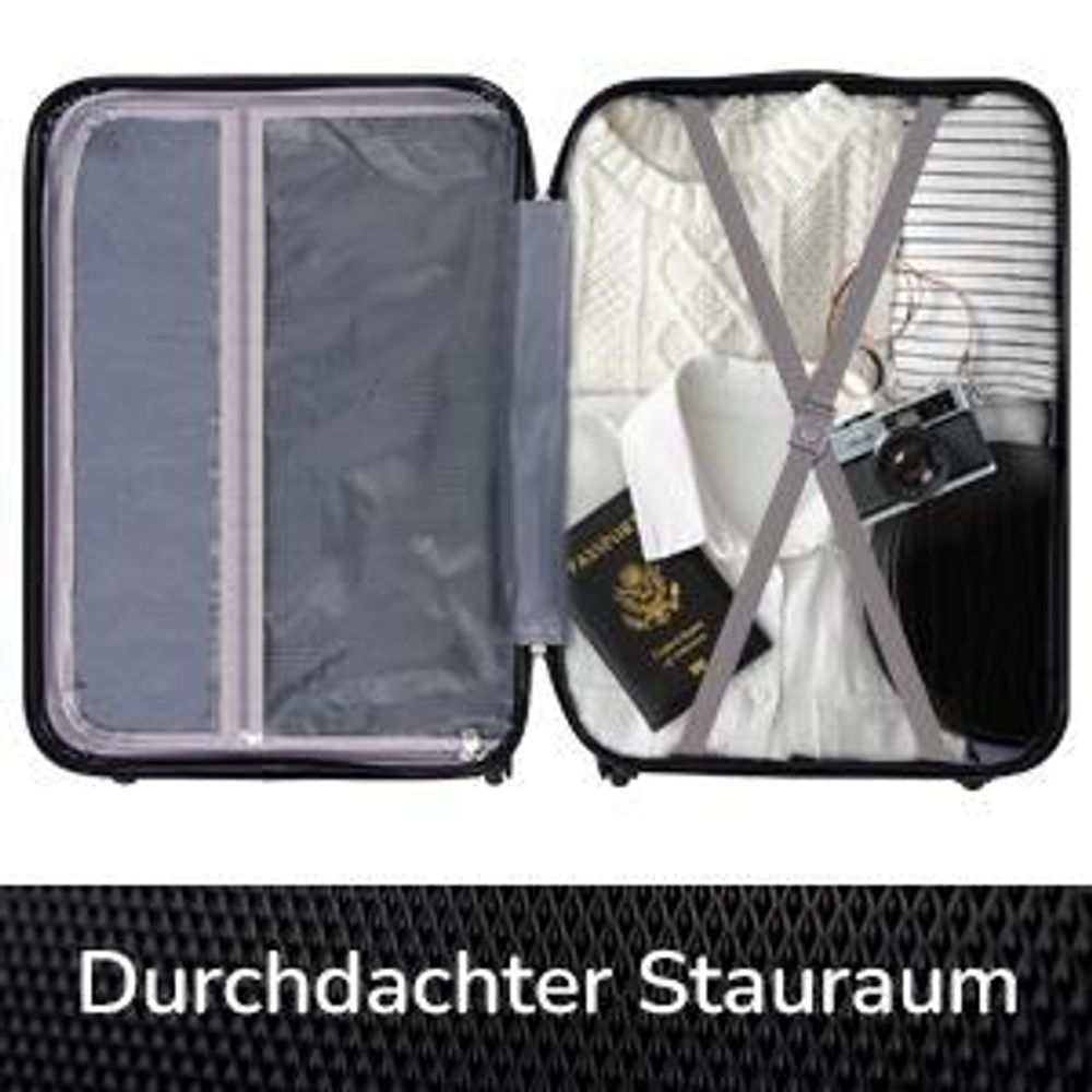 Devillo® Kofferset 4tlg. S-M-L-XL, Silber - Trolley Koffer Reisekoffer Reisekofferset Gepäck Rollkoffer TSA 4 Rollen ABS-Hartschale Teleskopgriff