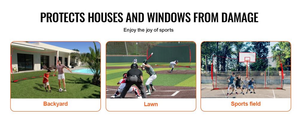 VEVOR Barricade Backstop Netz, 7x7 ft Ball Sport Barriere Netz, Tragbare Übungsgeräte mit Tragetasche, Schutzschirm für Baseball Softball Lacrosse Fußball Hockey Training, für den Garten