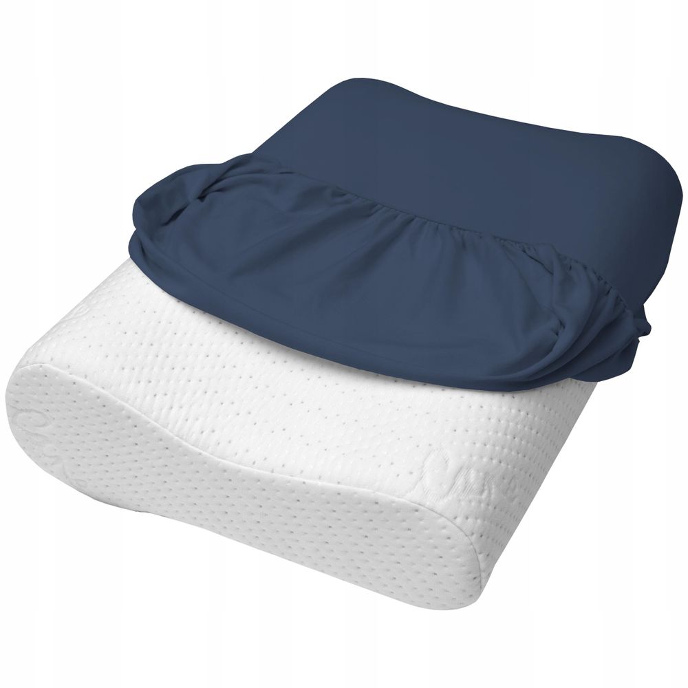 Kissenbezug für Nackenkissen - Universalgröße für orthopädisches Kissen und Gesundheitskissen - DUNKELBLAU Kissenbezüge aus Baumwolle - max 55x40 cm