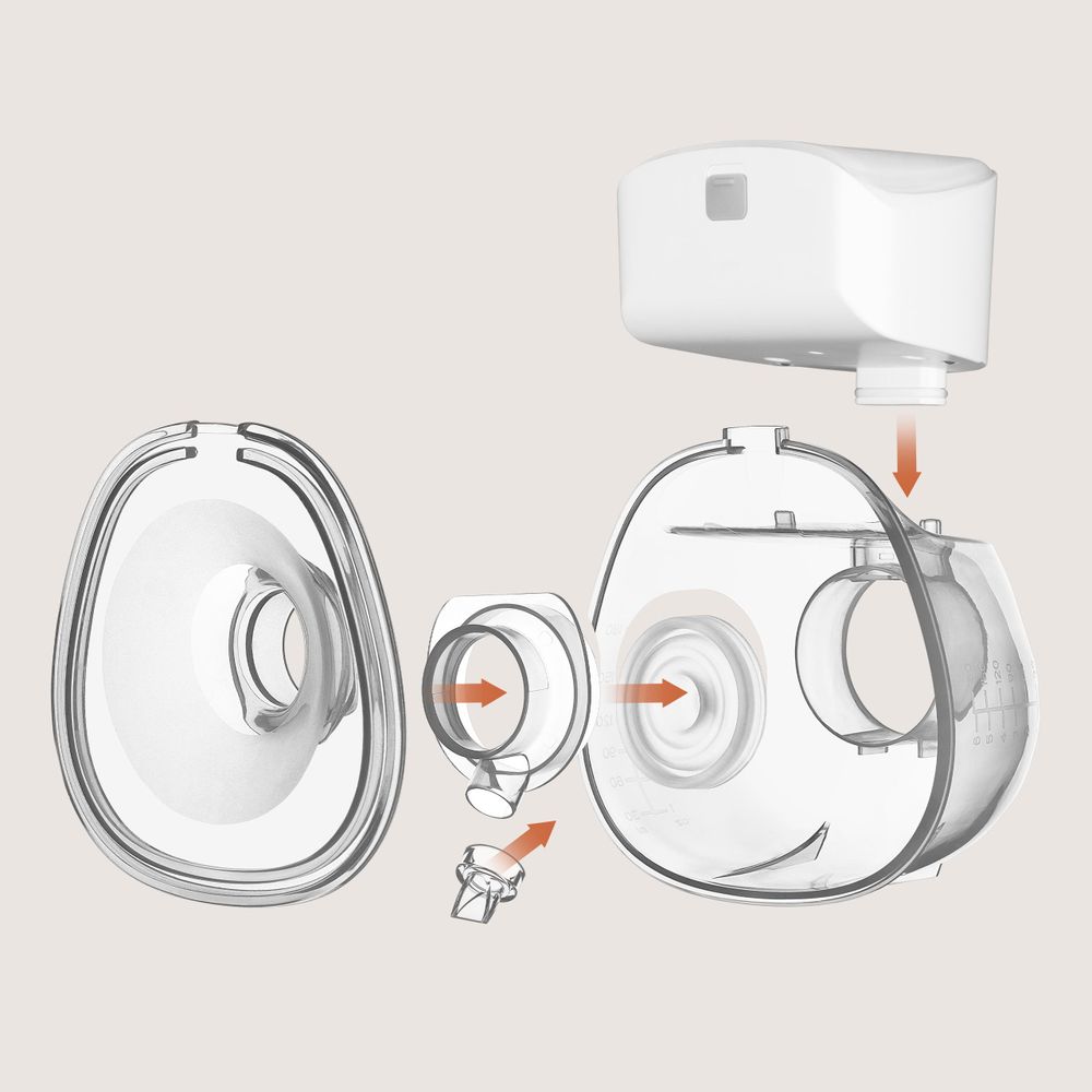 Lionelo Elektrische Milchpumpe Fidi Free Lumi Hands-free, 180 Min, 9 Modi, Beleuchtung, Speicher, Sterilisierbar, Display, Timer, 180ml Behälter