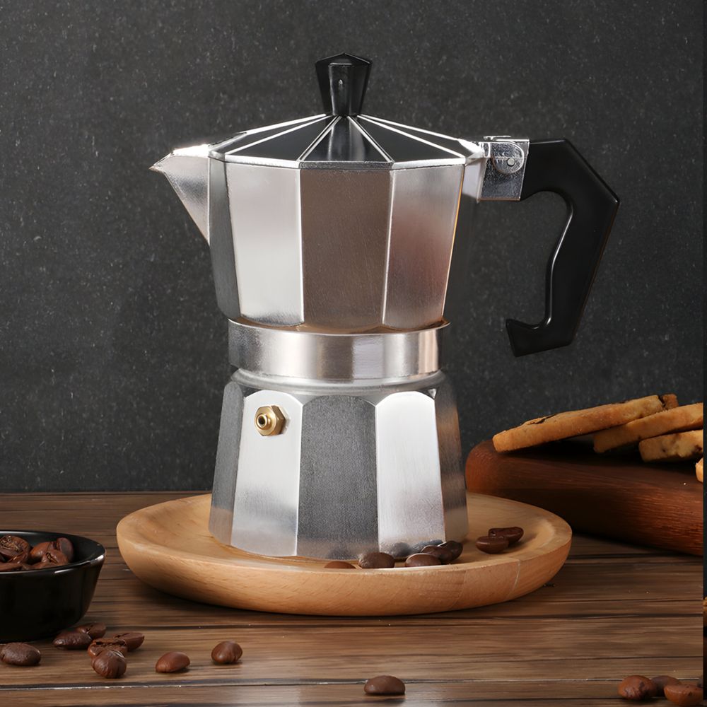 Italienische Kaffeemaschine 12 Tassen Espressokocher Moka-Kaffeemaschine Heim- Bürogebrauch 600ml Silber Edelstahl Retoo
