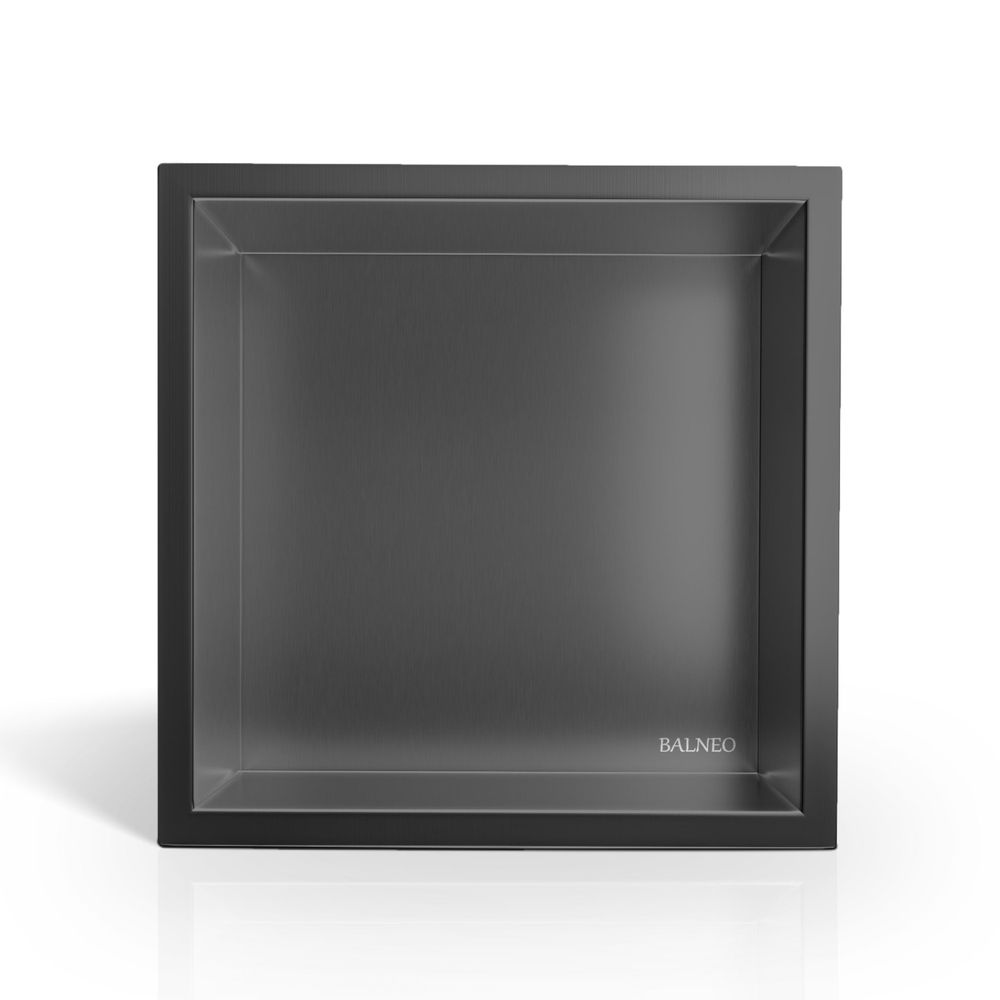 Dusch Nischenregal aus Edelstahl AISI 304 in Gun Metal - moderne Einbau Wandnische für Badezimmer