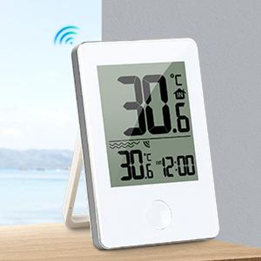 Poolthermometer, Schwimmendes Pool Thermometer, schwimmende, Funk-Empfänger, LCD, IP67 wasserdicht, mit Indoor-Temperatur Luftfeuchtigkeit Monitor