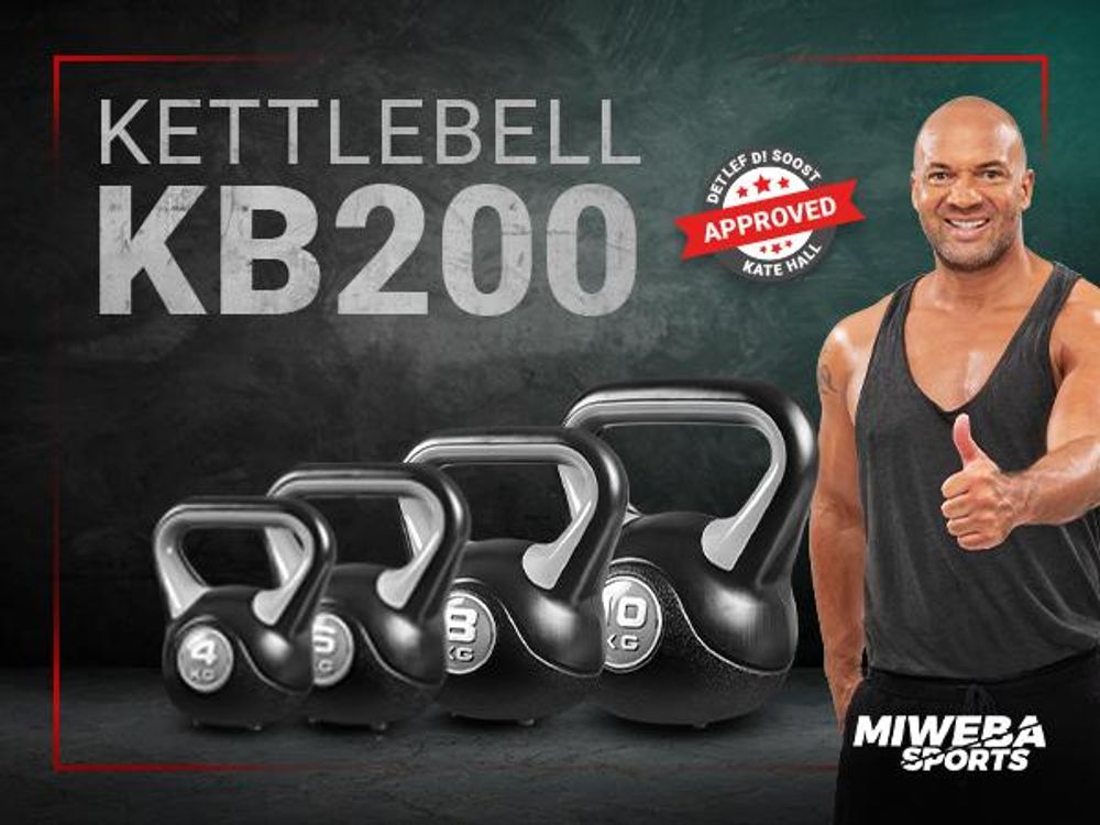 Miweba Sports Kettlebell KB200 | Kugelhantel - Ergonomischer Griff Anti-Rutsch - Hartgummifüße - Ganzkörper - Workout - Kugelgewicht - Hantel (8,0 kg)