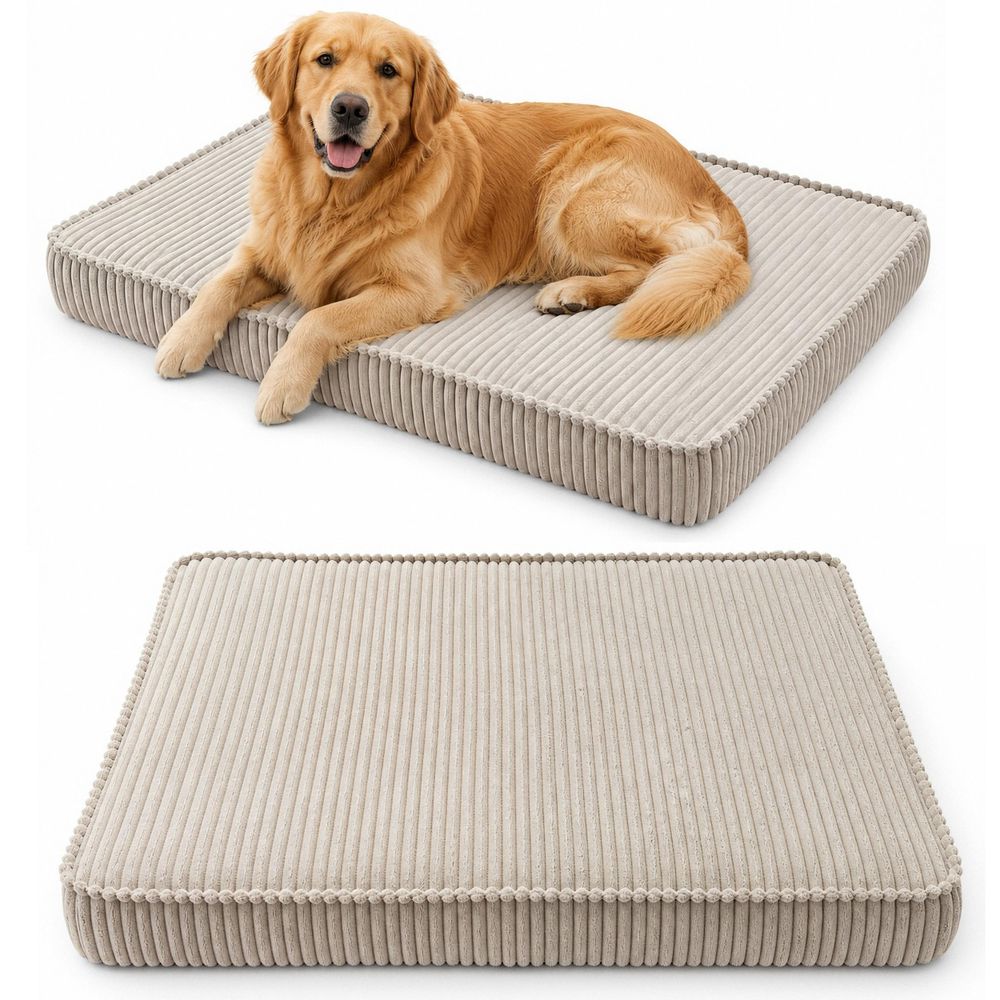 Hundebett Hundekissen Hundematte Cord Xl 120X80 Cm Braun