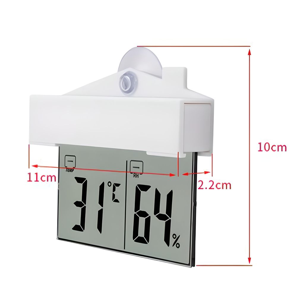 Fensterthermometer Digital LCD Hygrometer Außenthermometer Innen Außen Selbstklebend Fenster Thermometer Scheibenthermometer Zimmerthermometer Retoo