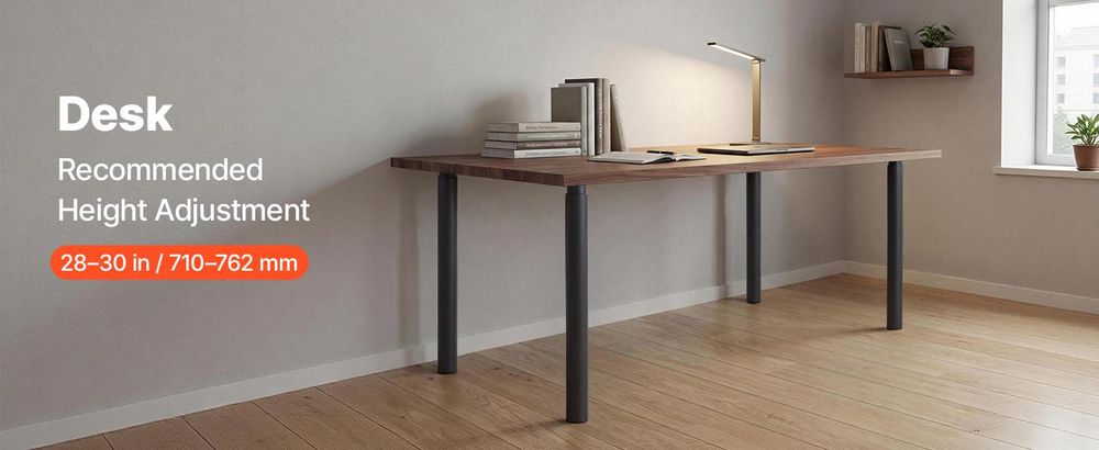 VEVOR Tischbeine 4er-Set, Möbelfüße 71–110 cm Höhenverstellbar, Tischfüße Max. 544 kg, Teleskopbein aus Kohlenstoffstahl, für Schreibtische, Couchtische, Esstische, Werkbänke, Rund