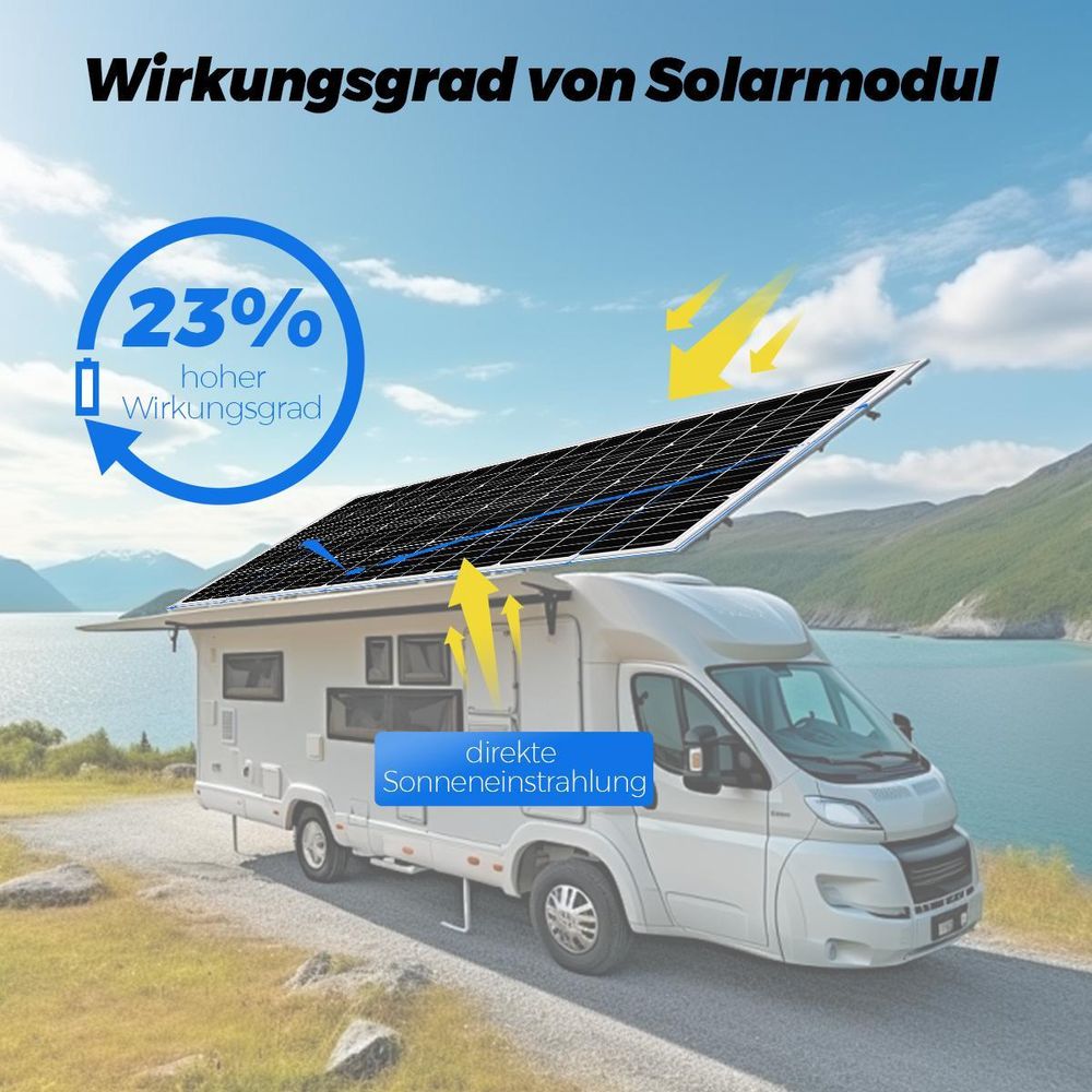 Gliese 150W Monokristallines Solarpanel Solarmodul Solaranlage inselanlage 12V für Balkon, Camp, Garten, Wohnmobil, Boot, Anhänger