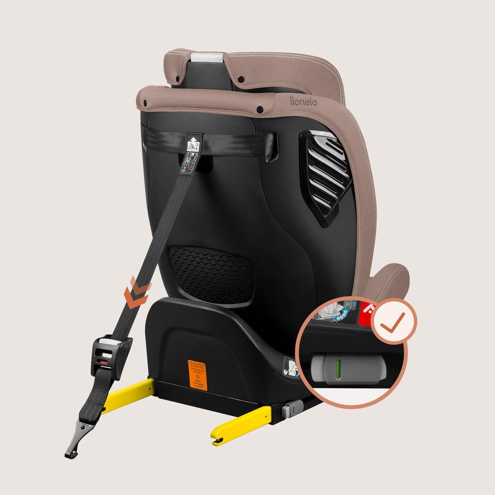 Lionelo Autokindersitz Bastiaan One i-Size, ab Geburt bis 12 Jahren, ab 0 kg bis 36 kg, Dri-Seat, 360 Grad - Beige Sand