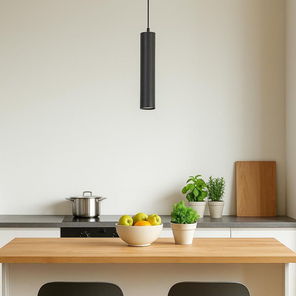 MasterLED Pendelleuchte 1-Phasen – Schwarz – GU10 – LED Hängelampe modern für Schienensystem – Keon
