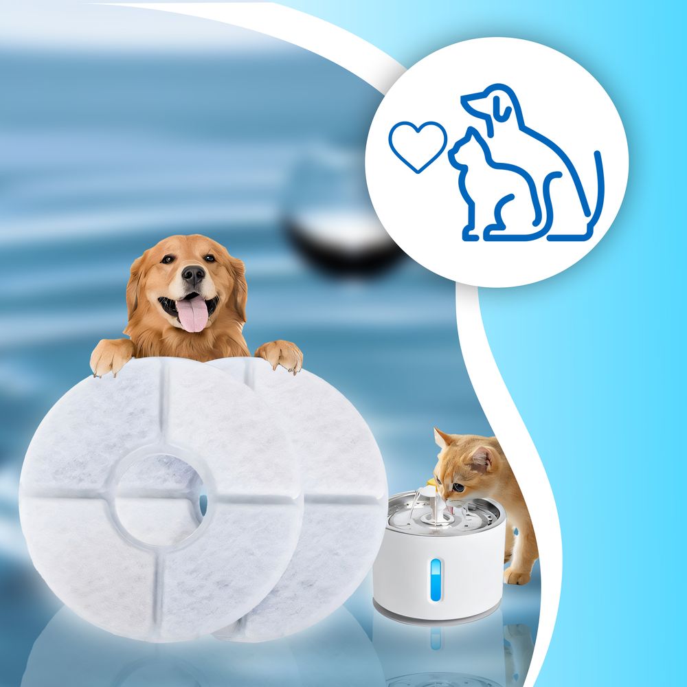 10 Stück Katzenbrunnen Ersatzfilter für Trinkbrunnen - Aktivkohlefilter 2,4L mit Baumwolle & Aktivkohle, 10-tlg Pet Wasser Filter Retoo
