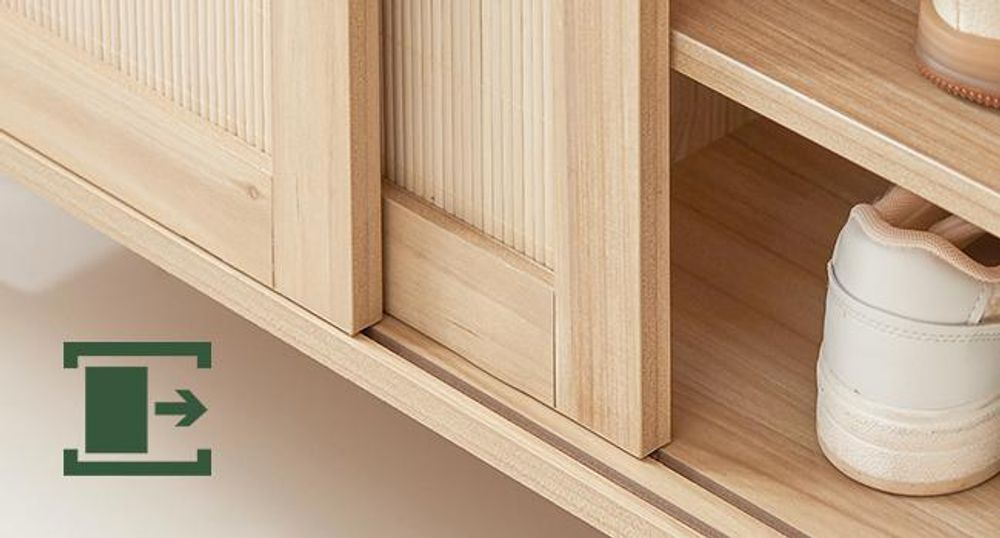 SoBuy Schuhschrank mit Sitzbank 2 Schiebetüren 230kg MDF Schuhbank mit Sitzfläche für stilbewusste Familien im Eingang Flur oder Wohnzimmer FSR163-N