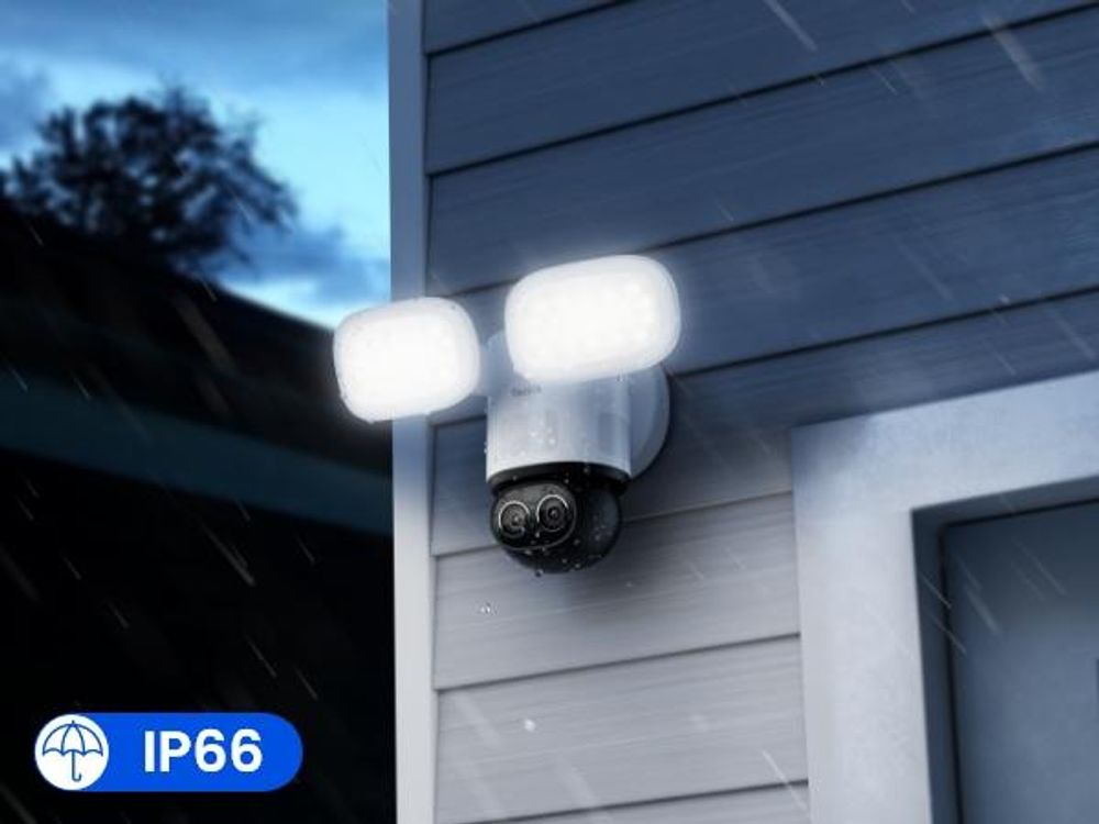 Reolink TrackFlex Floodlight WiFi, 4K WLAN Kabelgebundene Flutlicht-Außenüberwachungskamera, 360° Auto-Tracking, KI-Videosuche ohne Abo, KI Erkennung