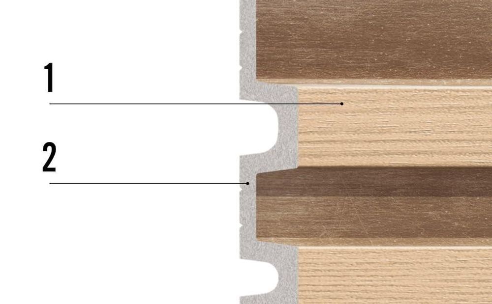 Panel ścienny VOX U-TRIM Linerio M-Line - Panel akustyczny - Element dekoracyjny wnętrz - Kolor: Mocca, wymiary: 265x2,5x1,2 cm, 1 sztuka