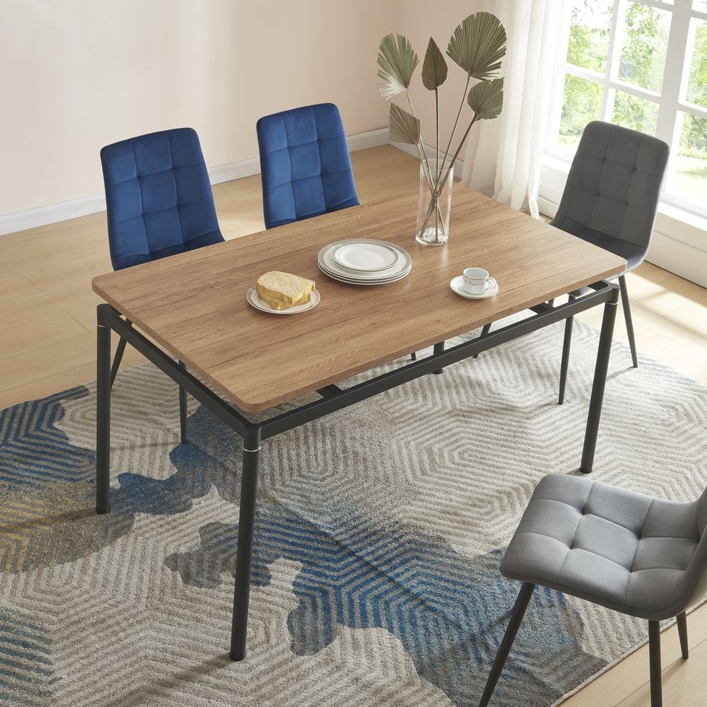 Esstisch ’Hemnes’ für 6 Personen 140 x 80 cm Stahlbeine Eiche-Optik