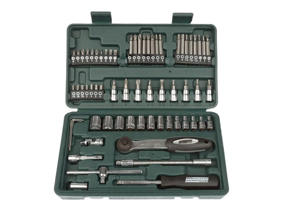 BRÜDER MANNESMANN M29165, Schwarz, Grün, 65 Werkzeug
