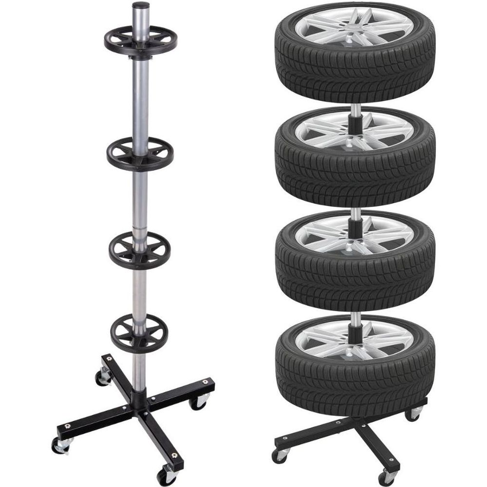LUXTOM | Reifenbaum mit Rollen, Felgenbaum, für Autoreifen, 13-19", bis 100 kg, für 4 PKW-Felgen oder Reifen, Reifenständer