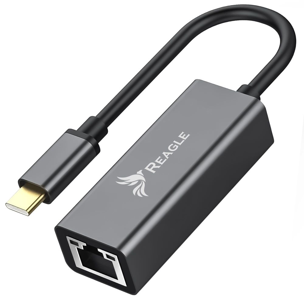 Reagle USB C auf Ethernet Adapter Gigabit LAN Netzwerkadapter 1000Mb Aluminium