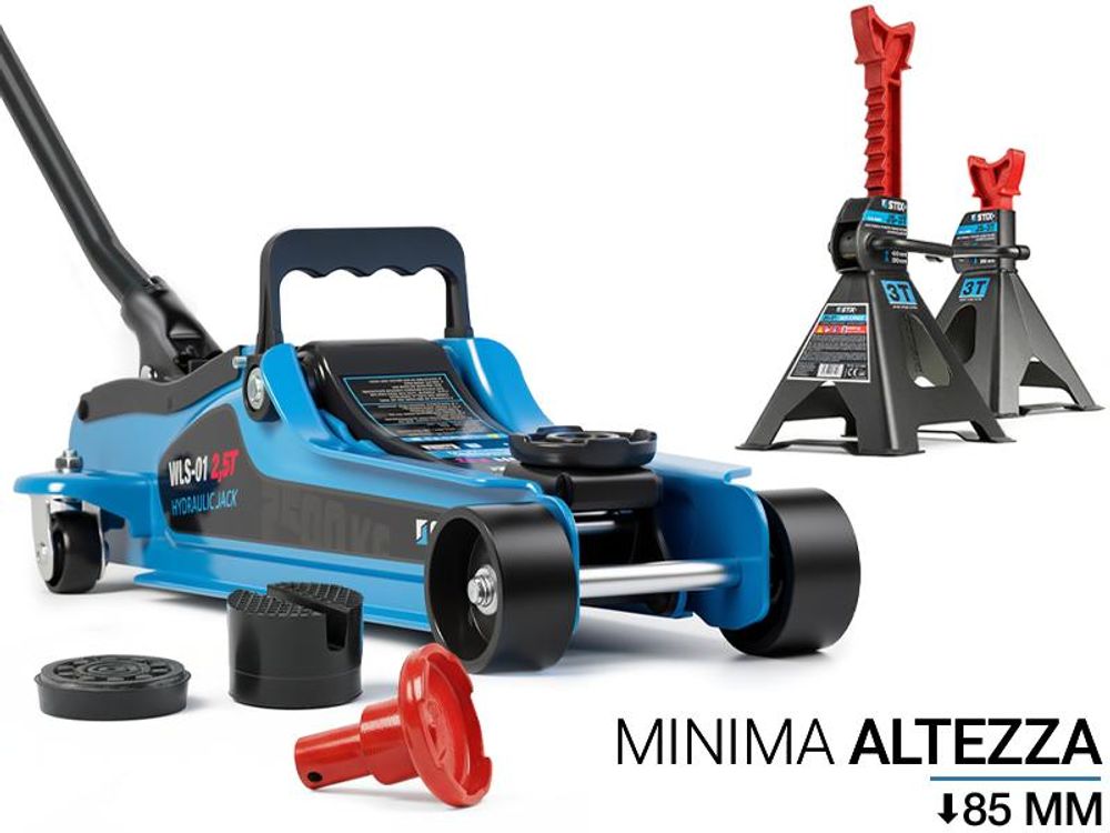 Set di martinetti di manovra 2500 KG con 2x cavalletti per martinetti 3T cavalletti di supporto