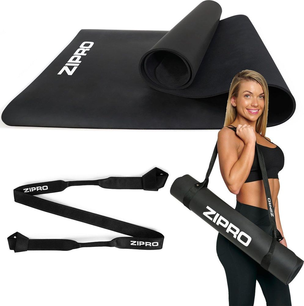 ZIPRO Yogamatte Naturkautschuk (Natural Rubber) – Extrem Rutschfeste Profi Sportmatte 6mm dick Inkl. Tragegurt Ökologische Fitnessmatte für Yoga