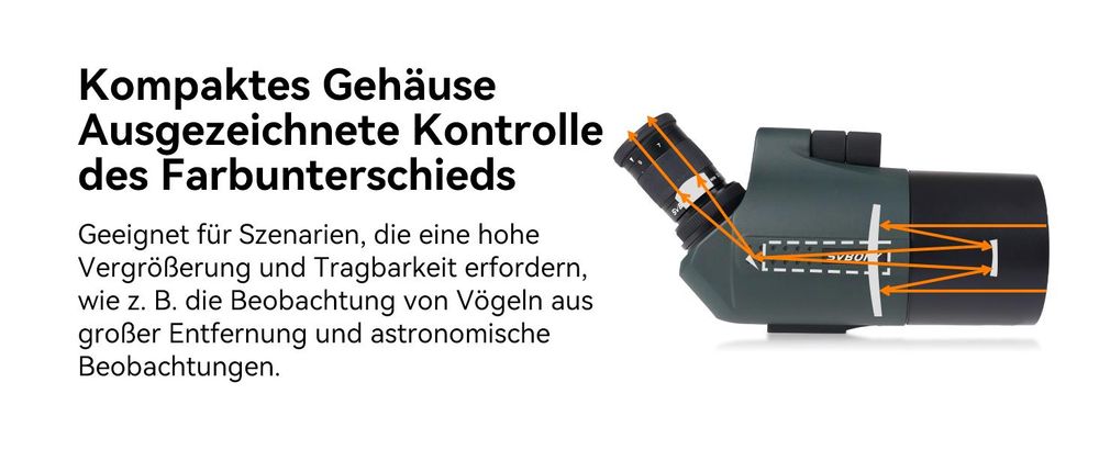 Svbony SV41Pro Mak Spektiv, 28-84X80 FMC Dual Speed Fokus, Kompatibel mit WLAN Kamera, Wasserdichtes Fernrohr Monokular Sportschützen Vogelbeobachtung