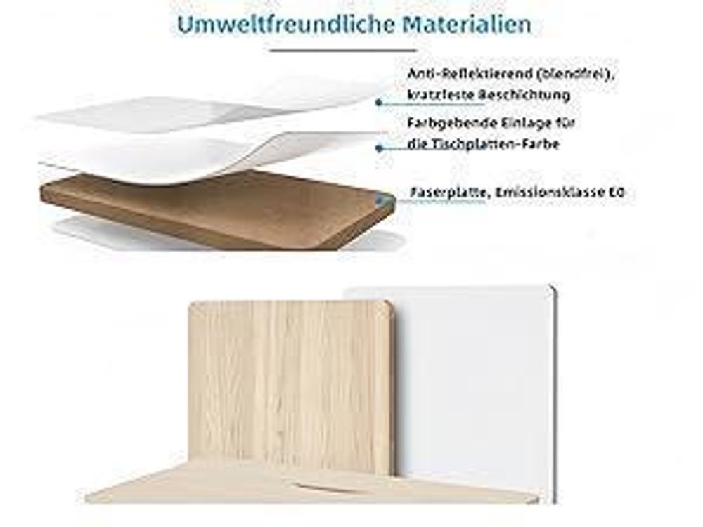 HOKO Kinderschreibtisch-Set mit Kinderstuhl, höhenverstellbarer Schreibtisch mit 120x60 cm Arbeitsfläche für Kinderzimmer, Weiß-Rosa, ELIN & ANKE
