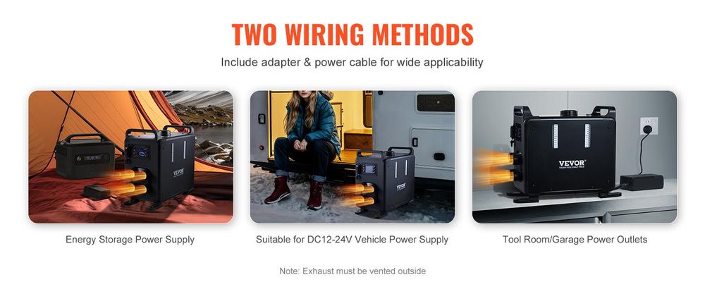 VEVOR 5-8KW Dieselheizung, 12V/24V All-in-One Diesel-Luftheizung, Bluetooth APP-Steuerung, Fernbedienung und Display, CO-Alarm, schnelle Heizleistung, tragbare Dieselheizung für Fahrzeuge, Garage, Vertikaler Typ, Ja-a