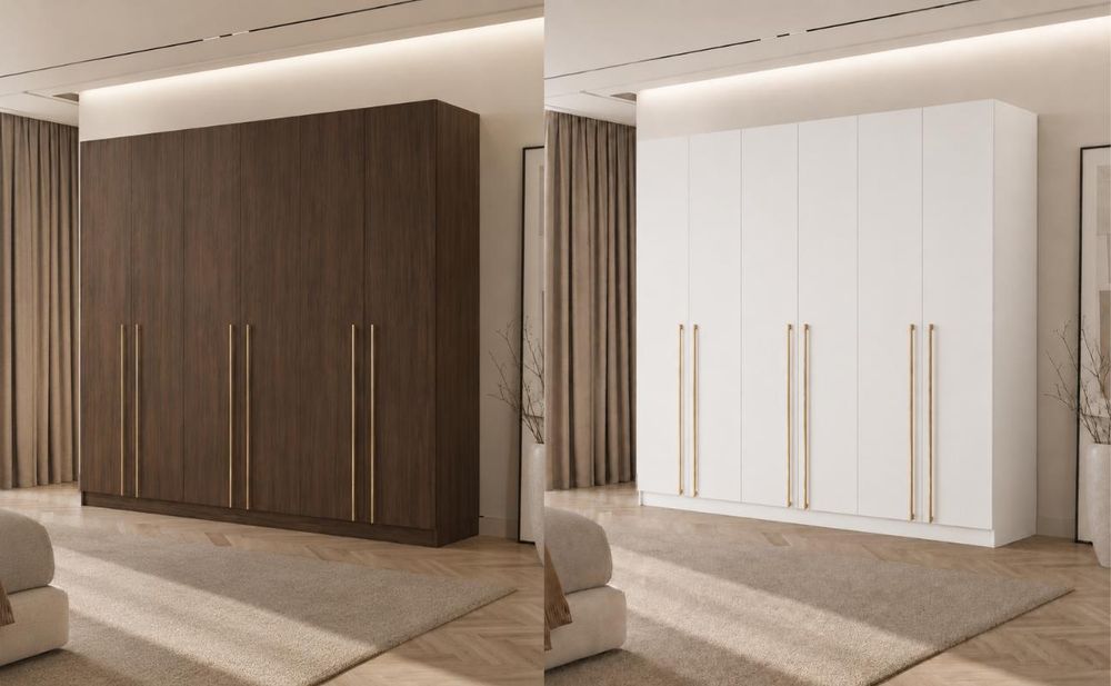 Kleiderschrank 6-türig – moderner Schrank viel Stauraum, Schlafzimmer Garderobenschrank - Schrank Glamy 6D - Weiß