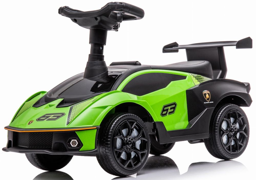 Groene Lamborghini Essenza SCV12 loopauto van voren gezien.