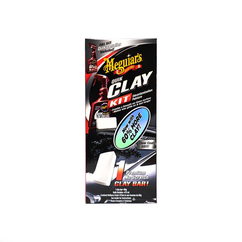 Meguiar's G1116EU Quik Clay Detailing System - Starter Kit Lackreinigungsset, 473ml + 80g