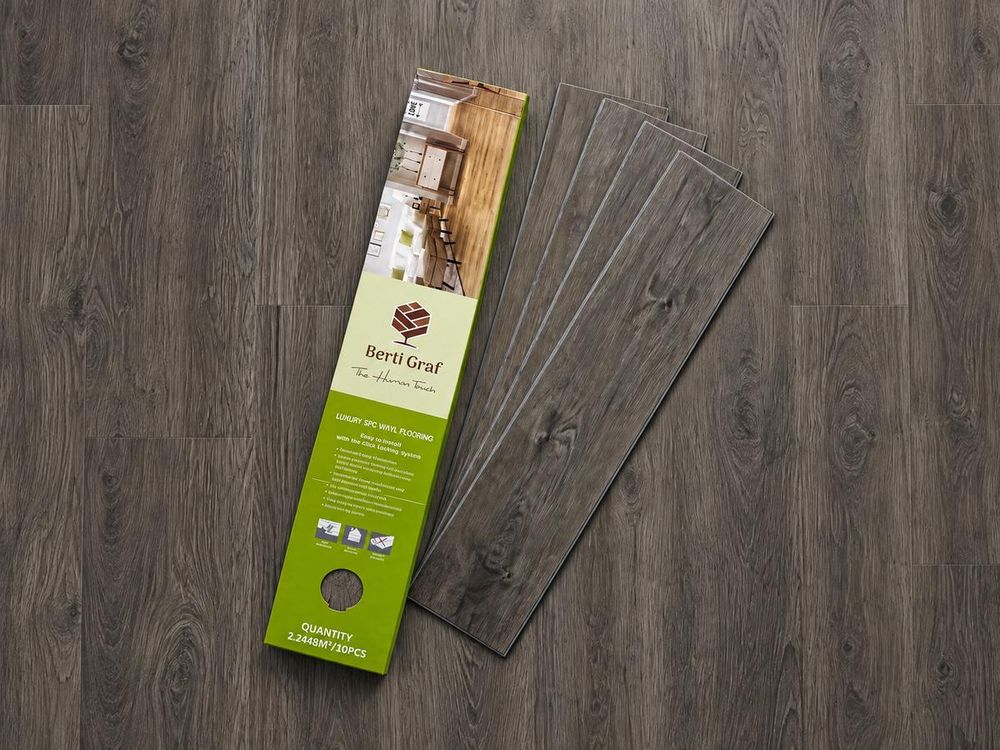Designboden SPC Vinylboden 5 mm Klick wasserfest mit Trittschalldämmung Brussels Birch Box 2.25 m²